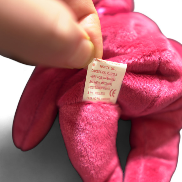 TY Beanie Baby Valentina Fuchsia Bear 1998 Retired Collectible with Heart Tag - Picture 10 of 11